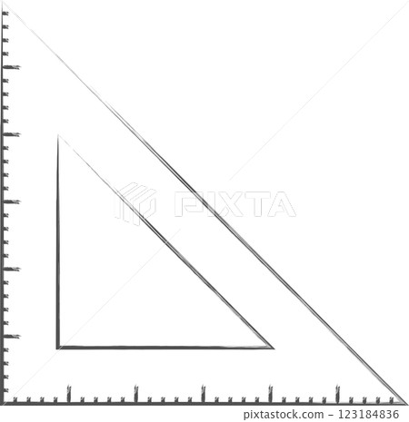 文具相關畫筆插圖：三角板 123184836