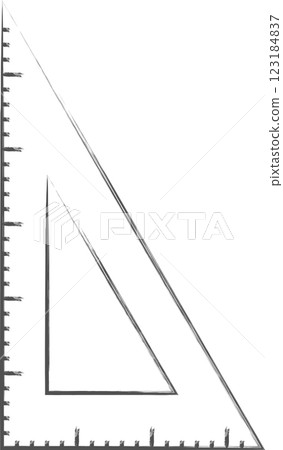 文具相關畫筆插圖:三角板 文具相關畫筆插圖:三角板 123184837