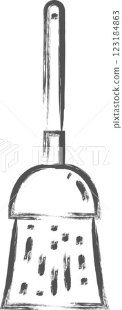 Brush-drawn illustrations of everyday items: Broom 123184863