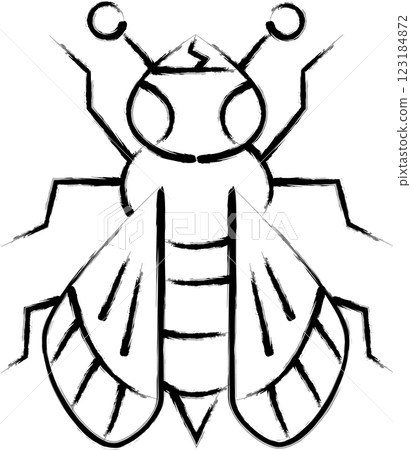 刷寫迷你昆蟲插畫圖示蜜蜂 123184872