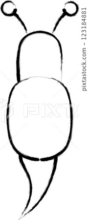 Brush-drawn mini insect illustration icon: snail Brush-drawn mini insect illustration icon: snail 123184881