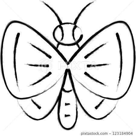 Brush-drawn mini insect illustration icon: Butterfly 123184904