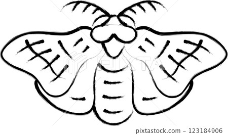 Brush-drawn mini insect illustration icon: Silkworm Brush-drawn mini insect illustration icon: Silkworm 123184906