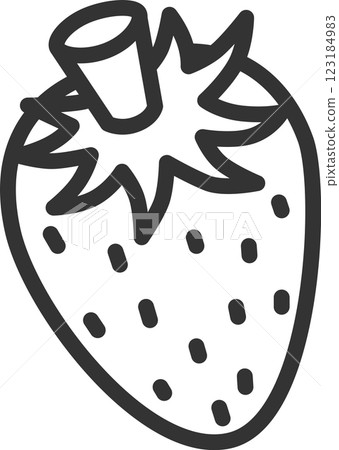 Line drawing fruit single icon: strawberry Line drawing fruit single icon: strawberry 123184983