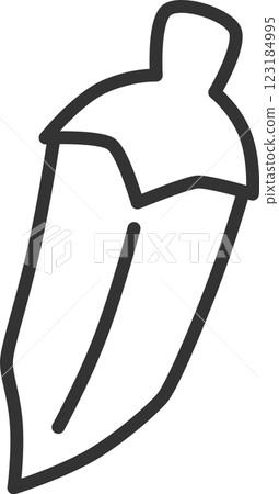 Line drawing vegetable single icon: Okra 123184995