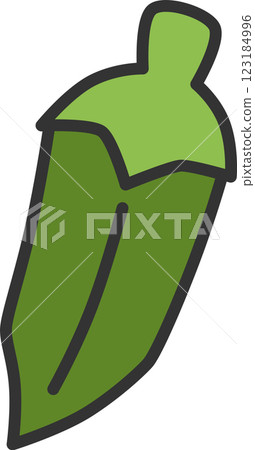 彩色蔬菜單圖示：秋葵 123184996
