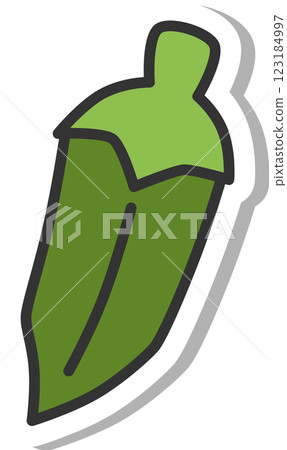 Sticker vegetable icon: Okra 123184997