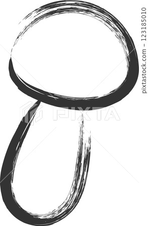 Brush-drawn mushrooms single icon Mushroom 123185010
