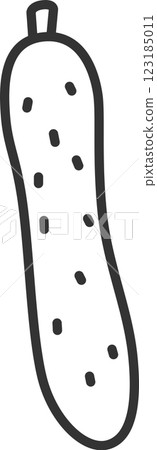 Line drawing vegetable single icon: Cucumber 123185011