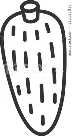 線條畫蔬菜單圖示苦瓜 123185015