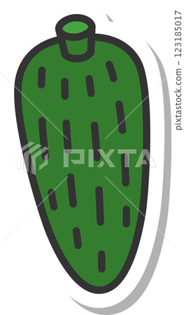 Sticker vegetable icon: bitter melon 123185017