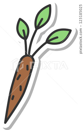 貼紙蔬菜圖示:牛蒡 貼紙蔬菜圖示:牛蒡 123185025