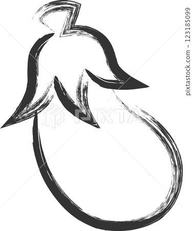Brush-drawn vegetable icon: Eggplant 123185099