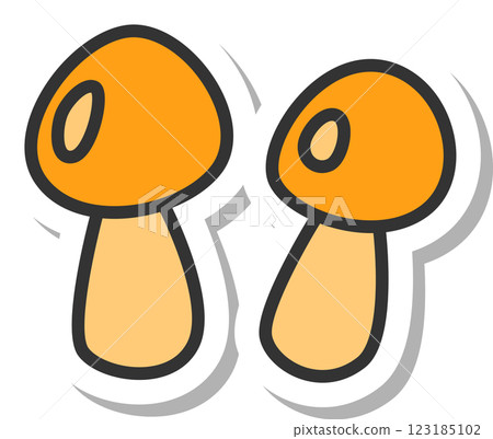 Sticker Mushrooms Single Icon Nameko Sticker Mushrooms Single Icon Nameko 123185102