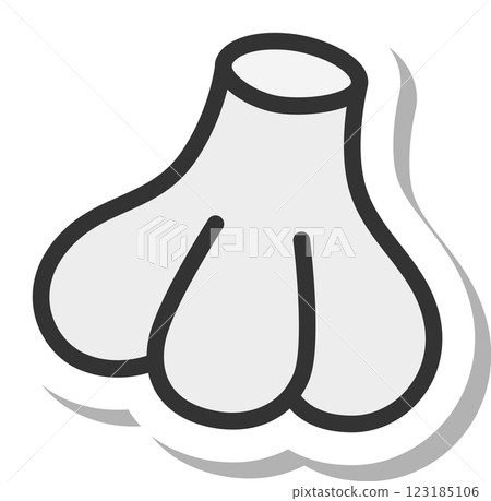 Sticker vegetable icon: garlic 123185106