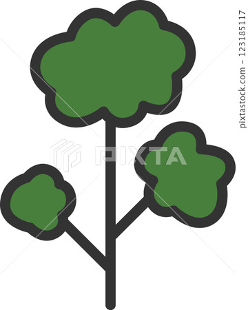 Color vegetable single icon: Parsley 123185117