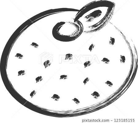 Brush-drawn fruit icon: Mandarin orange 123185155