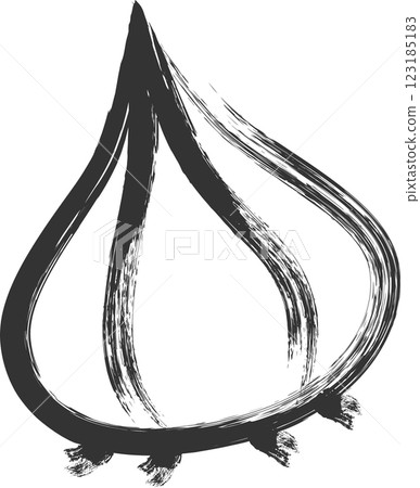 Brush-drawn vegetable icon: Onion Brush-drawn vegetable icon: Onion 123185183
