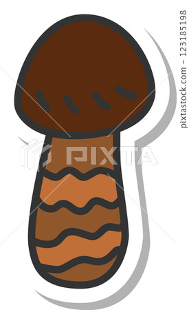 貼紙式蘑菇圖示：松茸 123185198