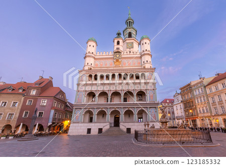 Poznan Town Hall at dawn, Poznan, Poland 123185332