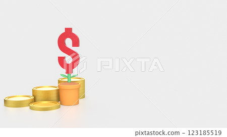 The Dollar symbol in plant for Business concept 3d Rendering. The Dollar symbol in plant for Business concept 3d Rendering. 123185519