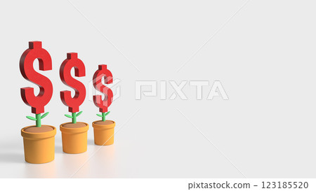 The Dollar symbol in plant for Business concept 3d Rendering. The Dollar symbol in plant for Business concept 3d Rendering. 123185520