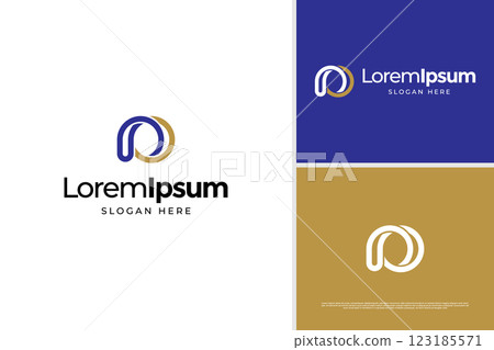 Minimalist letter P O or O P monogram logo vector design. Luxury of Initial P or O unity logo design template 123185571
