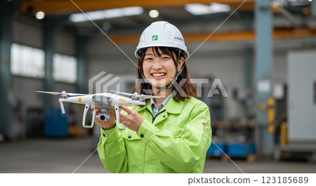 Female worker with a drone Female worker with a drone 123185689