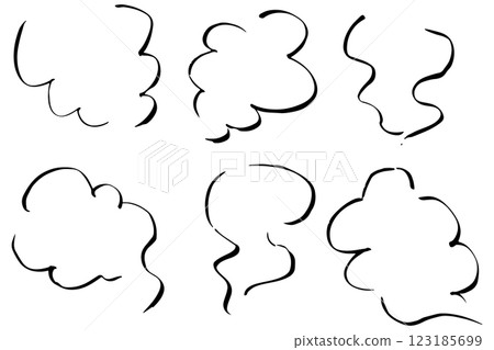 Simple hand-drawn steam illustration material Vector 123185699
