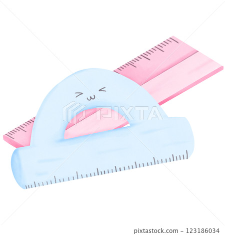 Pink and blue ruler 123186034