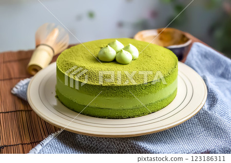 抹茶蛋糕圖片素材 123186311