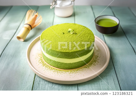 抹茶蛋糕圖片素材 123186321