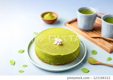 抹茶蛋糕圖片素材 123186322