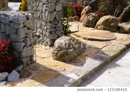 外部建築、外部、園藝、園藝石材、材料、背景 123186410