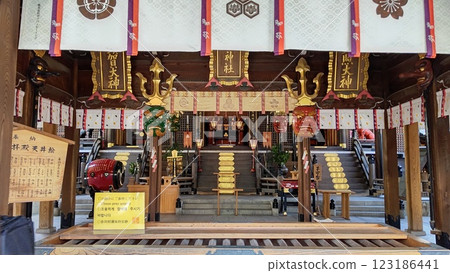 櫛田神社、拜殿[博多、福岡] 123186441