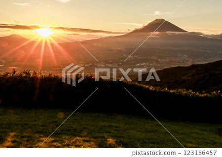 Mt. Fuji in the evening 123186457