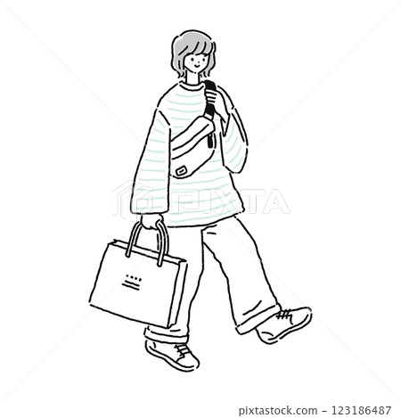 Casual and simple woman 123186487