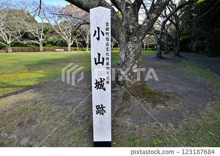 小山城（遠富國）仿造的天守閣和月牙形護城河 123187684