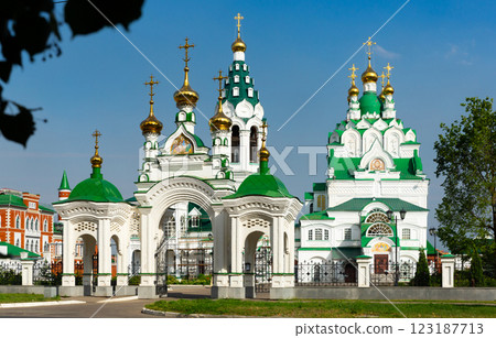 Exterior view of The Holy Trinity Church, Yoshkar-Ola, Russia 123187713