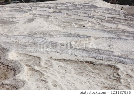 Pamukkale travertine terraces in Turkey 123187926
