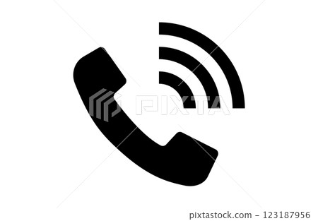 Black telephone receiver icon 123187956