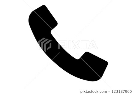 Black telephone receiver icon Black telephone receiver icon 123187960