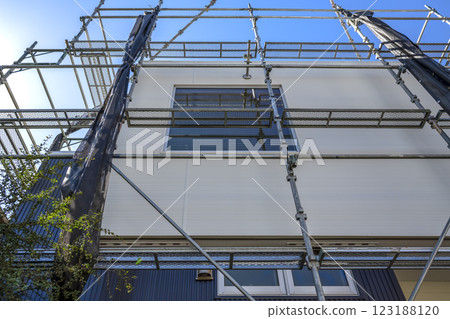 Exterior wall repair work for detached houses, exterior wall, exterior insulation renovation 123188120
