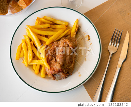 Delicious pork knuckle with potatoes Delicious pork knuckle with potatoes 123188242