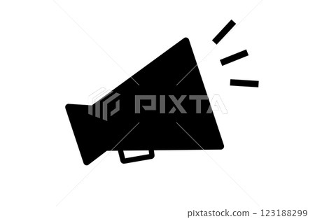 Megaphone black icon for announcement image Megaphone black icon for announcement image 123188299