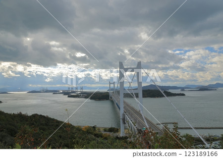 View of the Great Seto Bridge from Mount Washu 123189166
