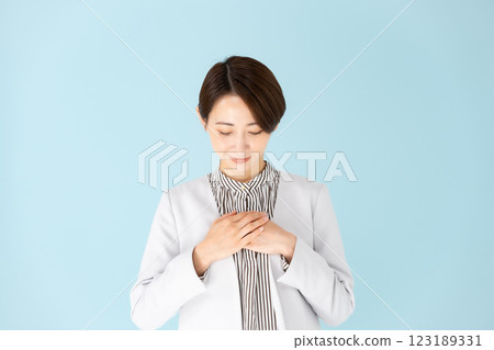 Female business portrait peace of mind 123189331