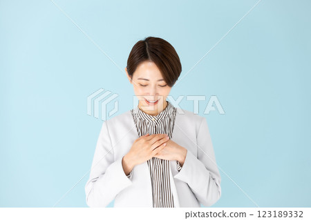 Female business portrait peace of mind Female business portrait peace of mind 123189332