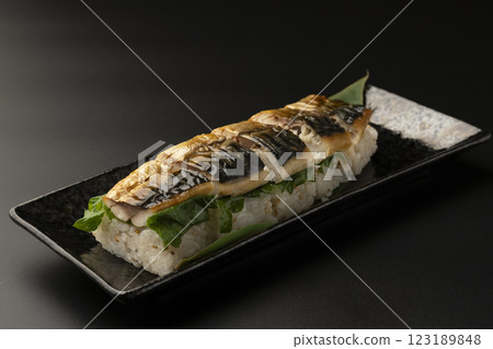Product photo of grilled mackerel sushi 123189848