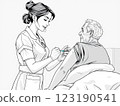 Nurse giving an injection - illustration style 123190541